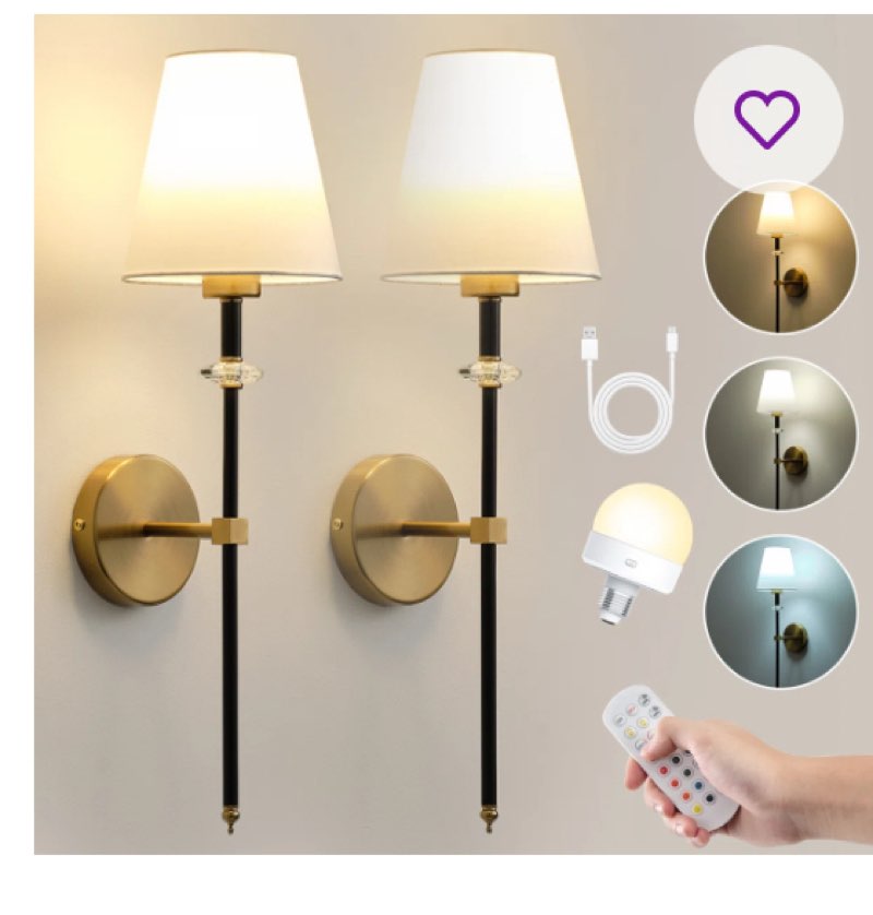 Madiah 1-Light Dimmable LED Wallchiere, RGB Colored Wall Sconce (Included Bulb) (Set of 2)