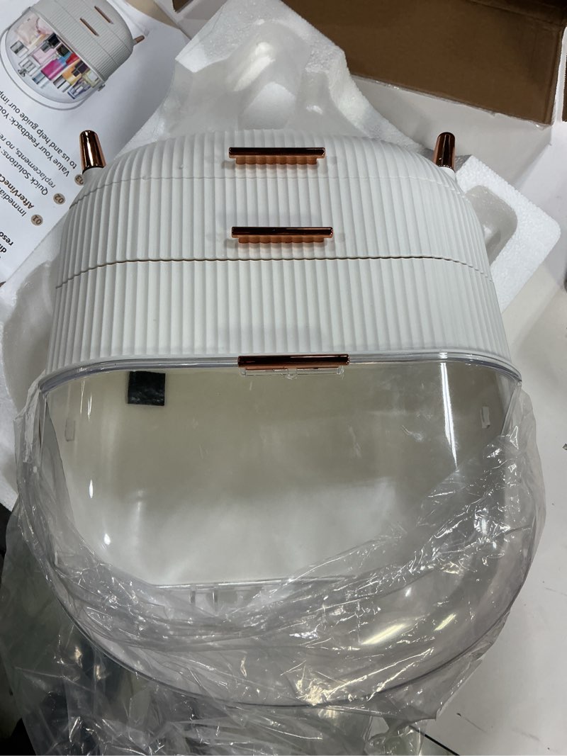 Condition photo showing Good Condition for Makeup Organizer Skincare Organizers - Cosmetic Display Cases with Transparent Cover, SkinCare Organizers for Bathroom Countertop, Bedroom Vanity Desk, Lipstick Organizer, White