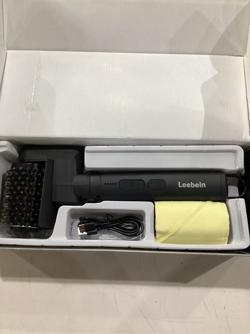 Condition photo showing Good Condition for leebein electric grill brush for outdoor, 2026 tiktok bbq grill cleaner with 3 heads, 3-speed & angle adjust cordless rotary grill brush, 150mins runtime grill cleaning brush for barbecue grates black