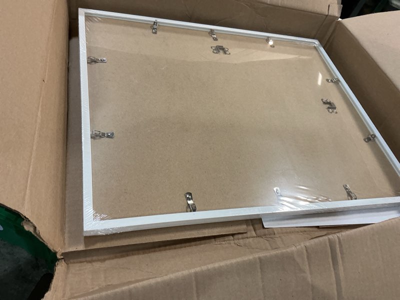 Condition photo showing Good Condition for upsimples 16x20 picture frame, display pictures 11x14 with mat or 16 x 20 without, wall hanging poster frame, white, 1 pack white 16x20