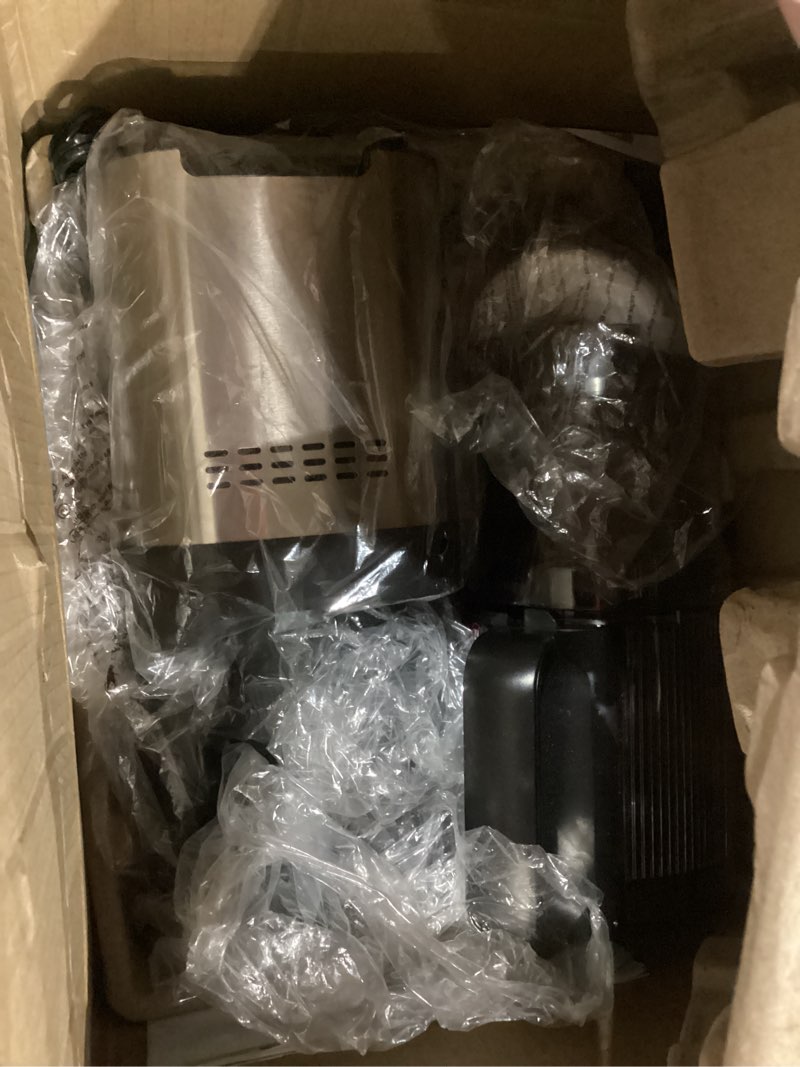 Condition photo showing As Is for Cold press Juicer Machines with 5.4" Extra Self-Feeding for Whole Vegetable & Fruit, Juice Extractor with Large Auger & Triple Strainers, Easy to Clean, High Juice Yield, Stainless Steel Silver 5.4-inch Feed Chute Silver