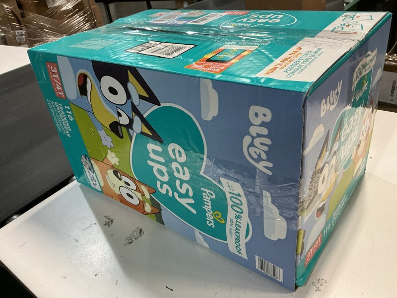 Condition photo showing New/Like New for pampers training pants - easy ups boys & girls bluey - size 3t-4t, 116 count, children's potty underwear (packaging may vary)
