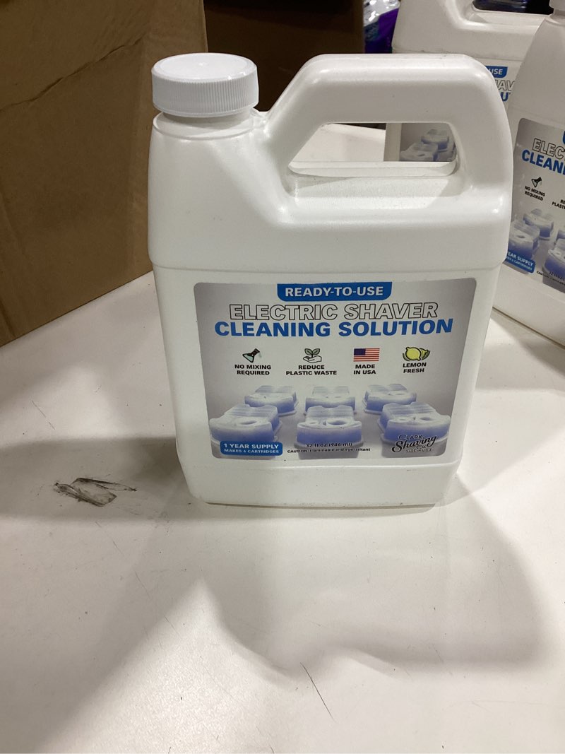 Clark Shaving Co. 32oz Shaver Cleaning Solution & Easy Refill. Compatible with Braun Clean & Renew