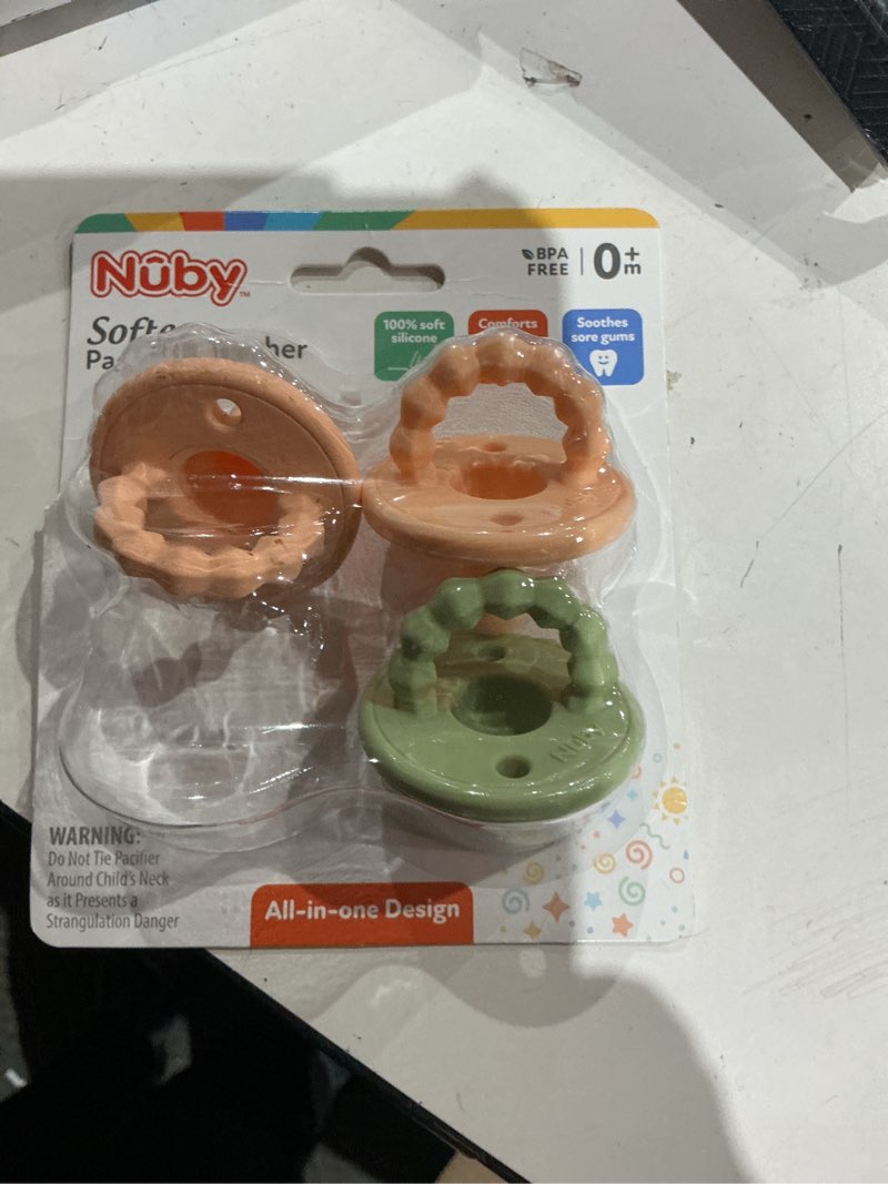 Condition photo showing Good Condition for nuby softees pacifier and teether for babies, 3pack infant pacifiers
