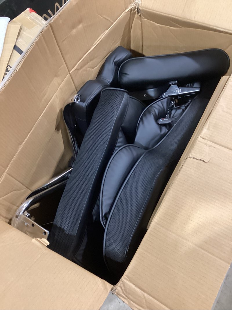 Condition photo showing As Is for Efomao Big and Tall Office Chair with Foot Rest 400LBS, PU Leather Computer Chair, Heavy Duty Executive Office Chair with Lumbar Support, Black Home Office Chairs