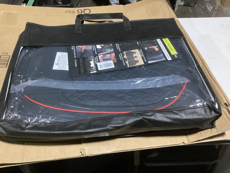 Condition photo showing Good Condition for JOJOBAY Car Seat Covers for Dodge Ram 2 Pcs Front,Fit Ram 2009-2023 1500/2500/3500 Pick-up Truck,Crew,Regular,Quad,Mega Cab,Waterproof Leather Seat Covers Protectors?2 PCS Front,Black/Red?