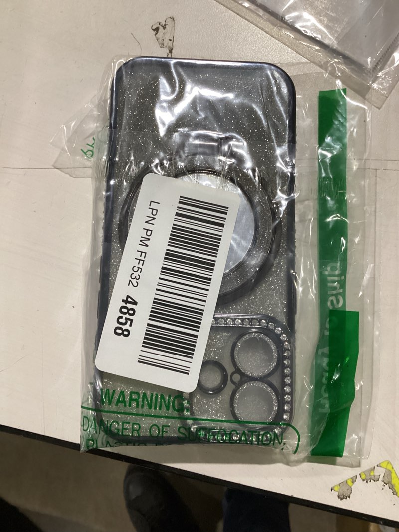 Condition photo showing Good Condition for Mirror Kickstand Glitter Diamond Case for iPhone 15 14 13 12 Pro Max,Magnetic Stand Holder,Camera Lens Protector Compatible with Magsafe, Rhinesetone Bing Cover Case (Black,for iPhone 16) Black For iPhone 16