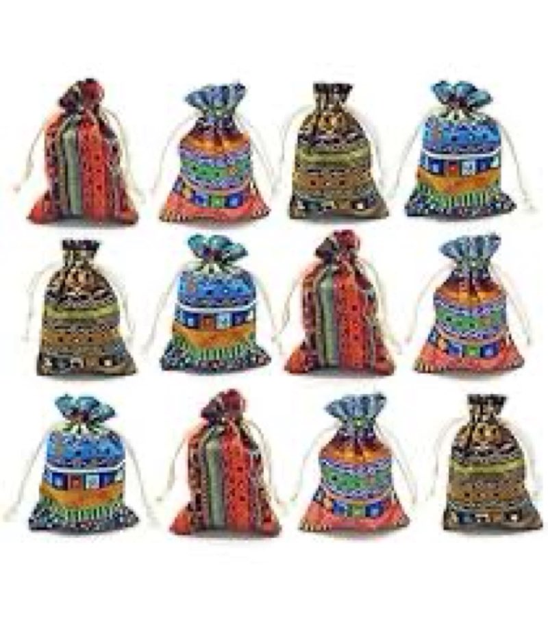 28 Pack Egyptian Candy Jewelry Coin Pouches Aztec Print Drawstring Gift Bag Potli Bags for Return Gi