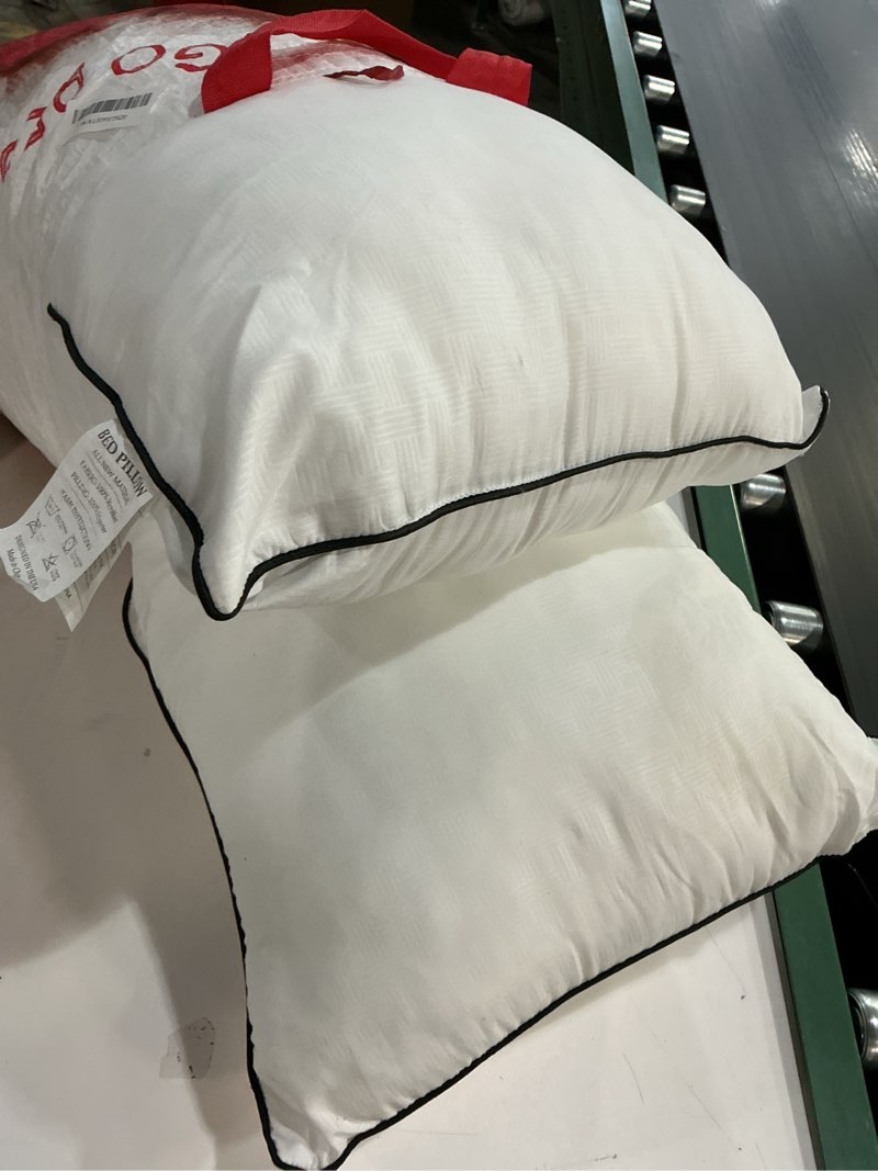 Condition photo showing As Is for (Similar)JOLLYVOGUE Pillows Queen Size Set of 2 for Sleeping, Soft and Supportive Bed Pillow with Down Alternative Filling for Side and Back Sleepers, Hotel Collection 01 - Classic Design Queen (Pack of 2)