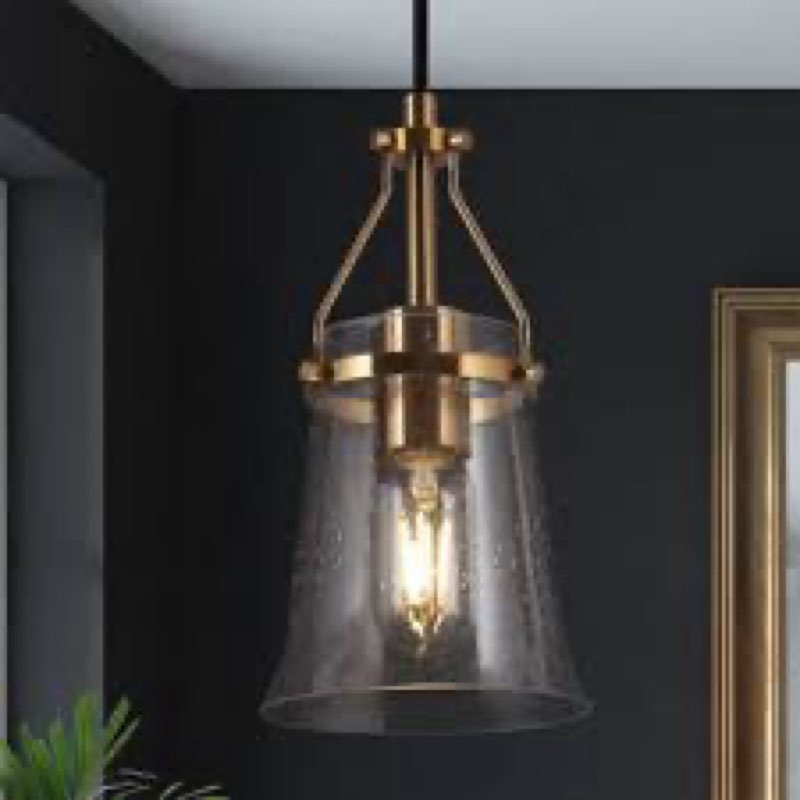 strasburg 1 - light 5.5" wide single bell mini pendant for small space