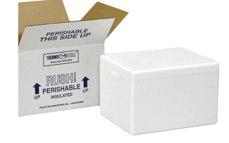 polar tech 245c thermo chill insulated carton with foam shipper, medium, 17" length x 10" width x 8-1/4" depth, original version