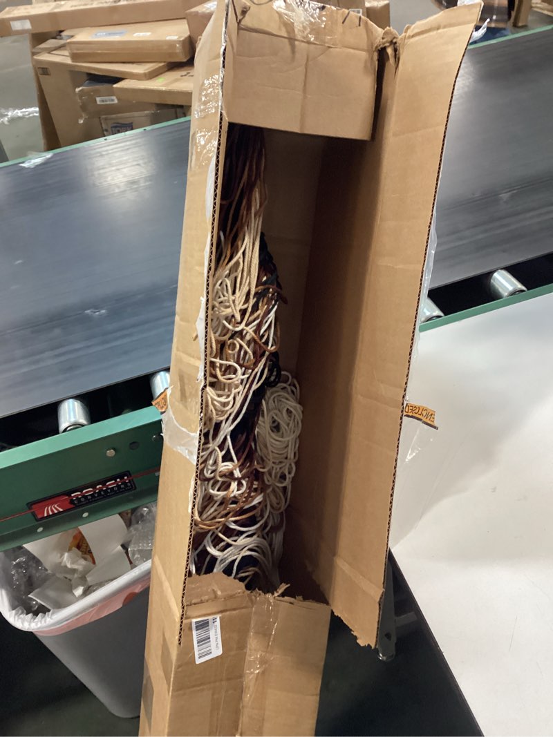 Condition photo showing As Is for IOWER Macrame Wall Hanging Brown Dip-Dyed Large Macrame Wall Decor For Living Room Boho Fiber Art fo