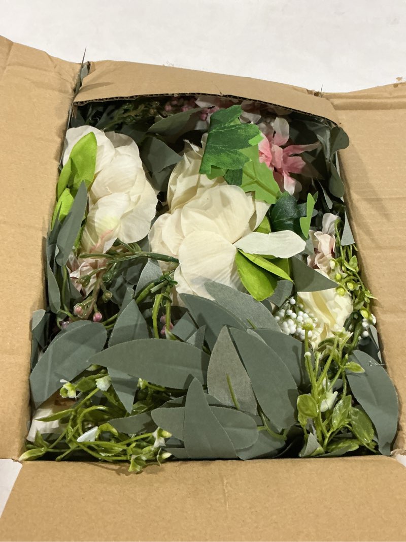 Condition photo showing Good Condition for dearhouse 2pack artificial peony flower garland - 6ft/strand silk peony flower greenery garland with fake willow leaves for wedding ceremony backdrop party table centerpieces decor(champagne)