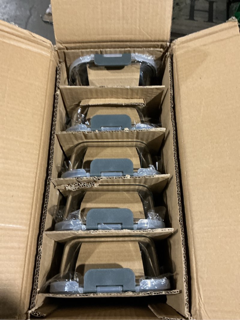 Condition photo showing Good Condition for [10-pack] glass meal prep containers with lids, mcirco food storage containers with snap locking lids, airtight lunch containers, microwave, oven, freezer and dishwasher gray