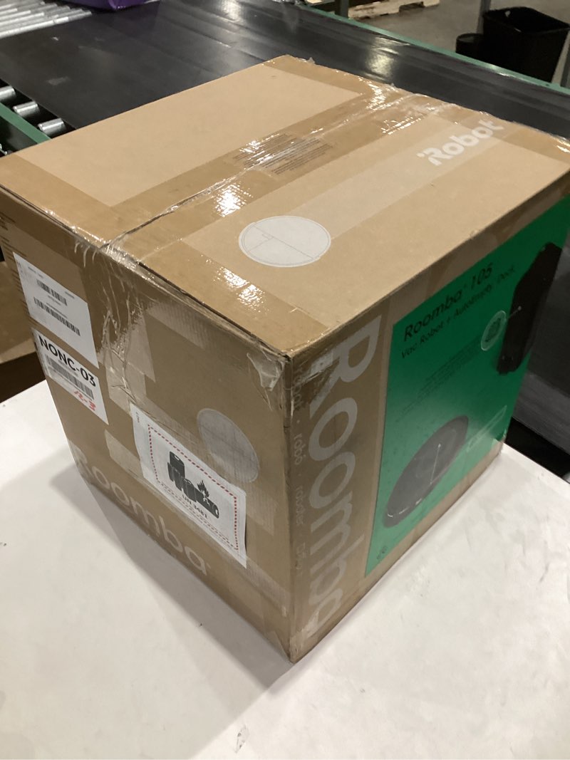 Condition photo showing New/Like New for iRobot Roomba 105 Vac Robot Vacuum with AutoEmpty Dock - Self-Empties for 75 Days, Easy to use, Intense Power-Lifting Suction, LiDAR Navigation, Multi-Surface Cleaning, Cleans in Neat Rows Roomba 105 VAC AE