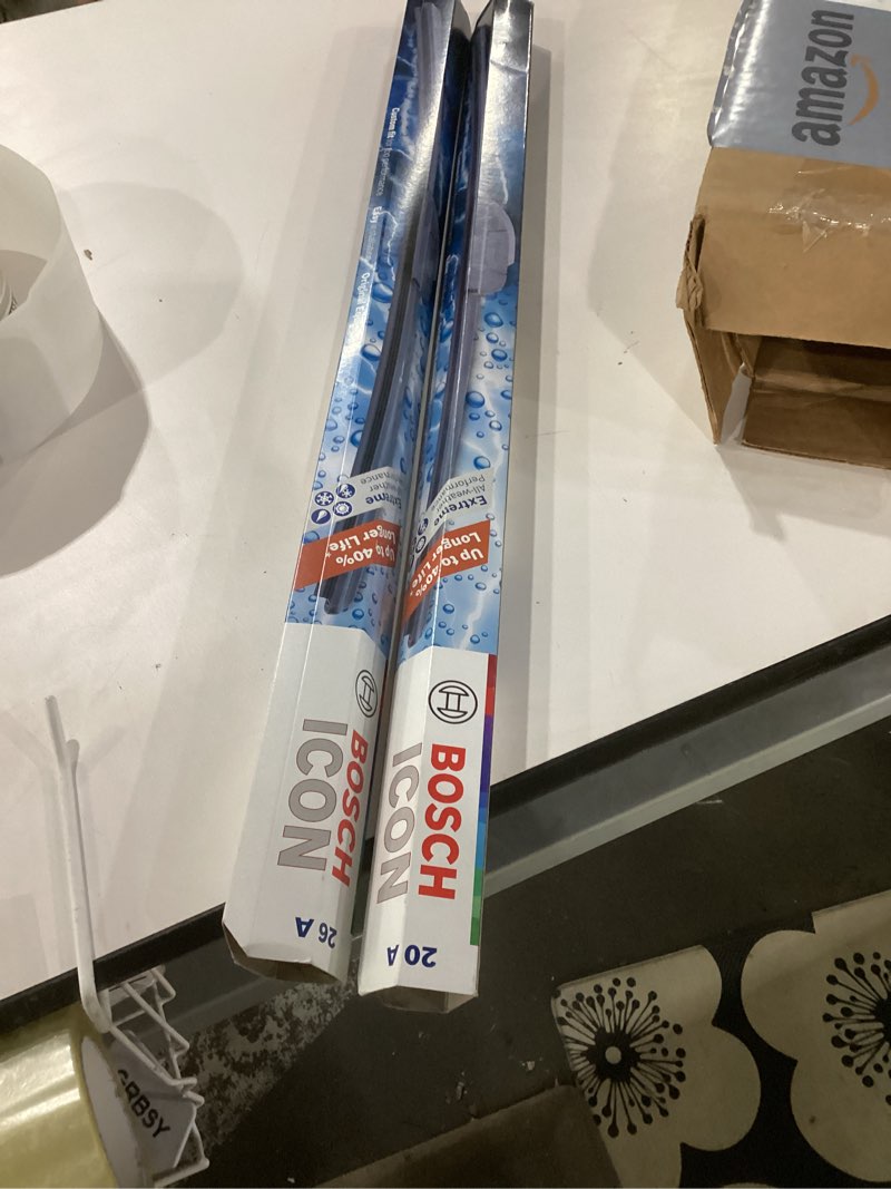 Condition photo showing New/Like New for BOSCH 26A20A ICON Beam Wiper Blades - Driver and Passenger Side - Set of 2 Blades (26A & 20A) Front (26A & 20A) ICON Combo Pack (Front)