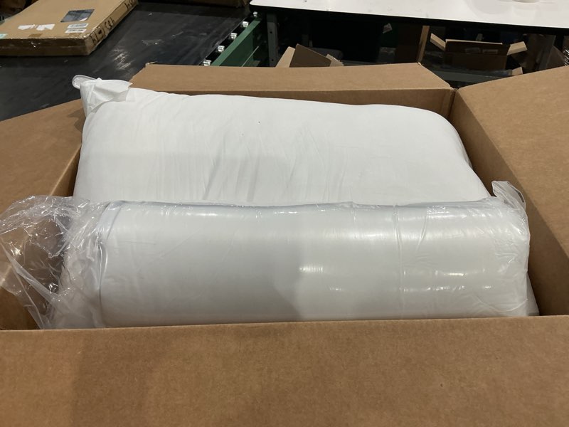 Condition photo showing As Is for viewstar bed pillows queen size set of 2, hotel collection down alternative pillows for side, back or stomach sleepers, stable neck support, double stitch white double stitch white queen