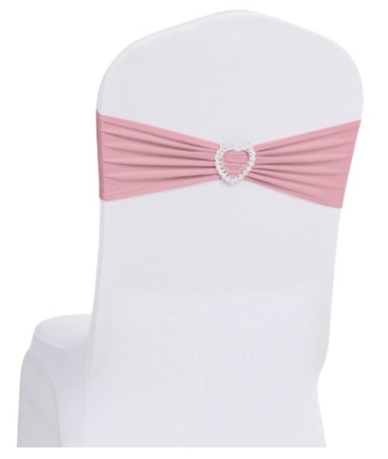 howhic pack of 120 spandex chair sashes bows stretch chair cover band with buckle slider universal elastic chair ties for wedding banquet party event decoration (dusty pink)
