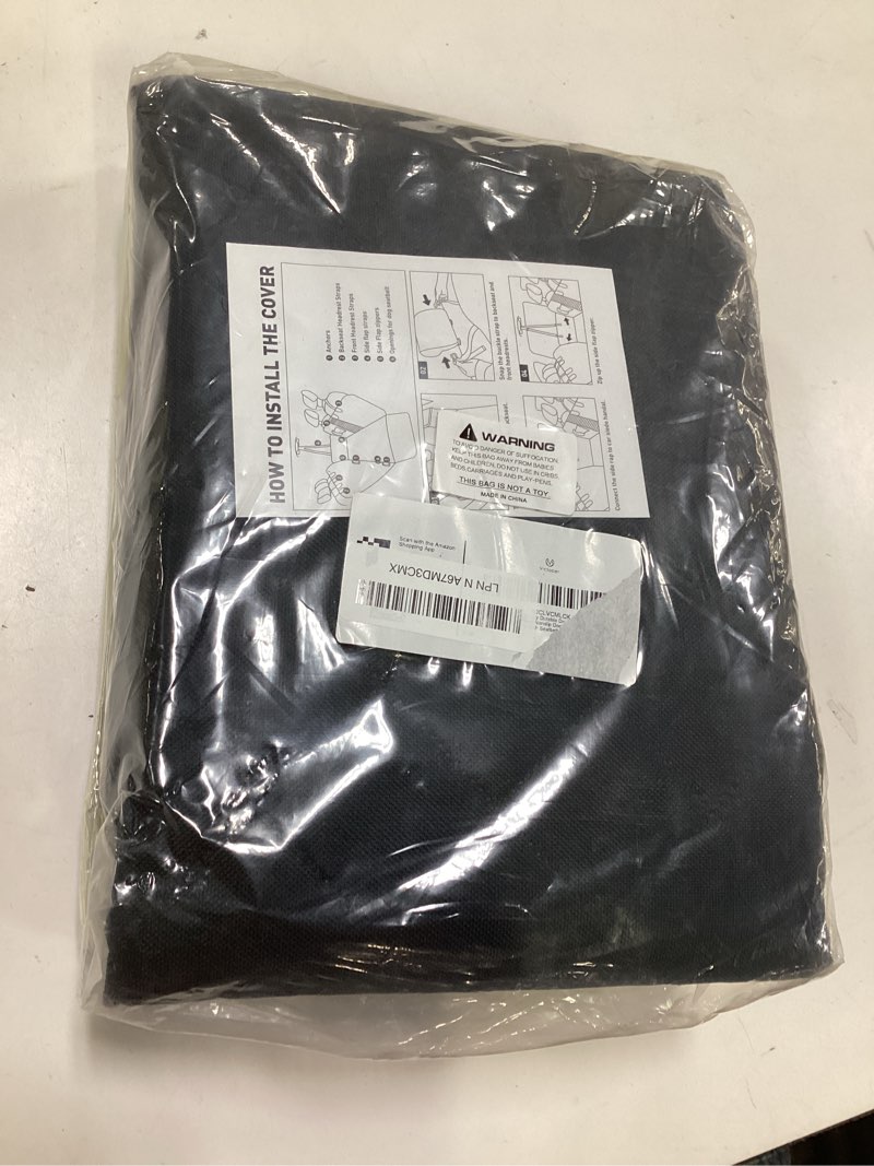 Condition photo showing New/Like New for Dog Car Seat Cover, 600D Heavy Durable Dog Seat Cover for Back Seat, 100% Waterproof Scratch Proof Nonslip Dog Hammock for Car with Side Flap, Pet Back Seat Covers for Car with Seatbelt Black Black Standard (53.9*57.9 )