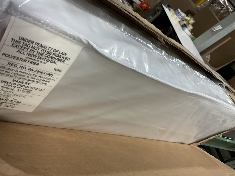 Condition photo showing Good Condition for serta perfect start limited dual sided baby crib mattress and toddler mattress, breathable fiber core, greenguard gold certified, waterproof, 7 year warranty, made in usa limited mattress