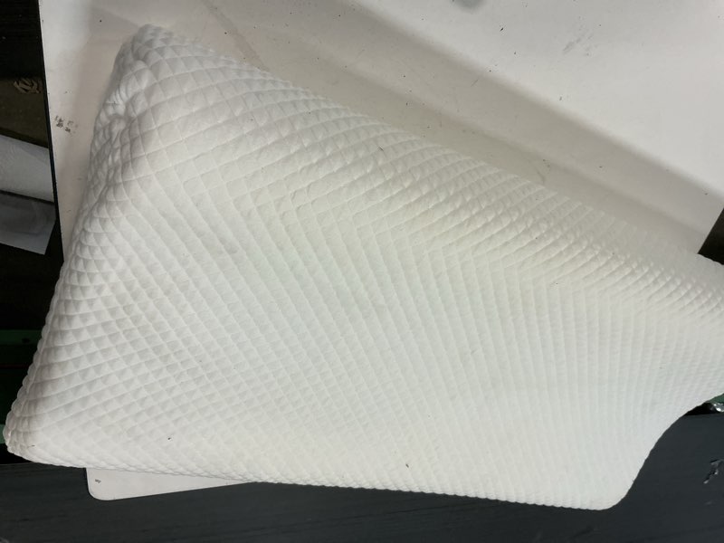 Condition photo showing item condition for AM AEROMAX 32" King Size Contour Memory Foam Pillow, Cervical Pillow for Neck Pain Relief, Neck Orthopedic Sleeping Pillows for Side, Back and Stomach Sleepers King - 32Lx16Wx(5"-5.5")H White - Soft