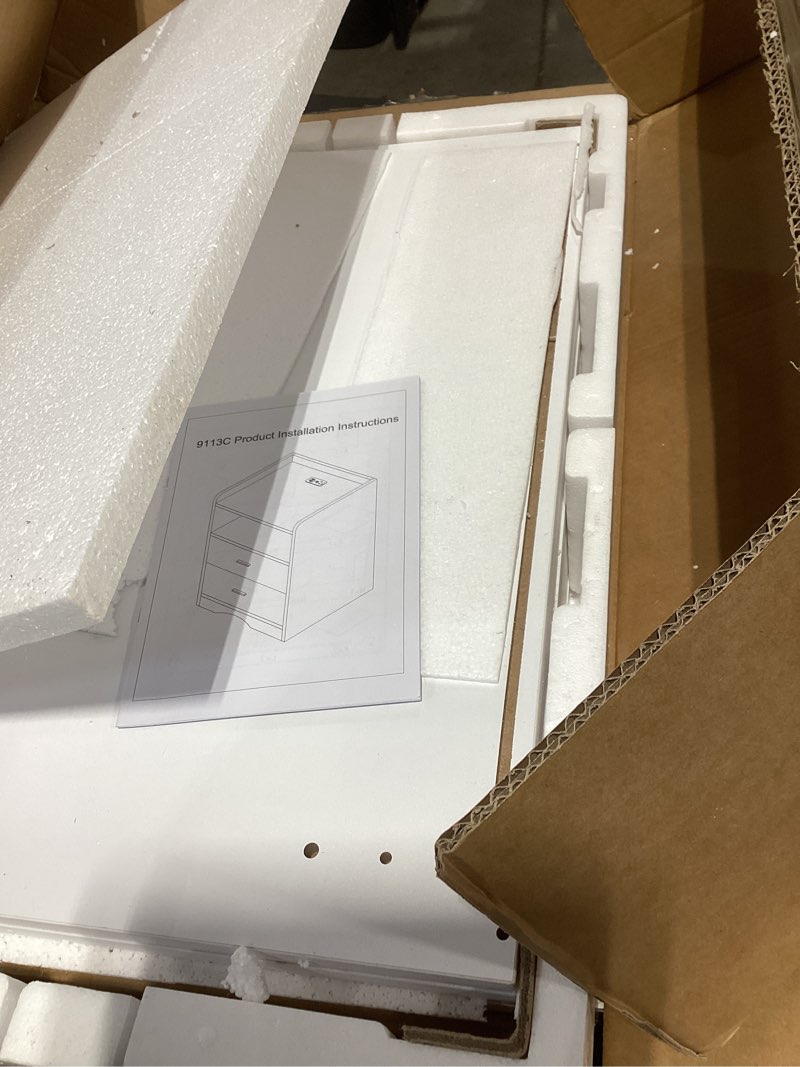 Condition photo showing Good Condition for dnbss White LED Nightstand with Charging Station and 24-Color RGB Lights, Smart Night Stand with Hum