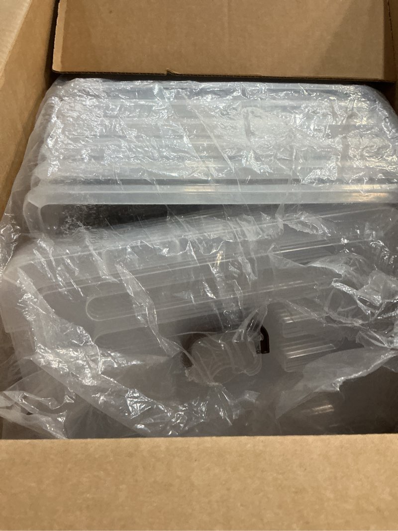 Condition photo showing Good Condition for wyt 6 pack 17qt clear plastic storage bin with lid and latching buckles, stackable tote organizing box with handle 17qt - 6 pack