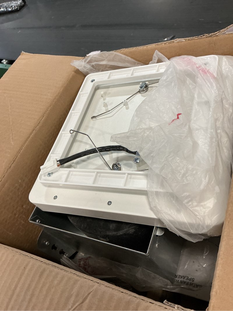 Condition photo showing As Is for home netwerks 80 cfm 1.5 sones bathroom exhaust fan with bluetooth speaker and light