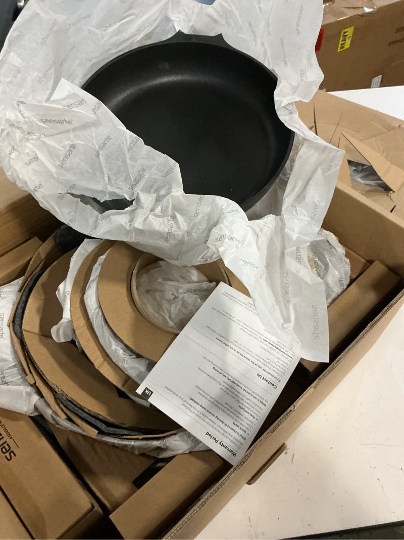 Condition photo showing Good Condition for SENSARTE Pots and Pans Set Non stick, Non toxic Healthy Induction Cookware Sets, 14 Pcs Non Stick Kitchen Cooking Set with Frying Pans Set & Saucepan, PFOA PFOS Free, Black Classic Black Large