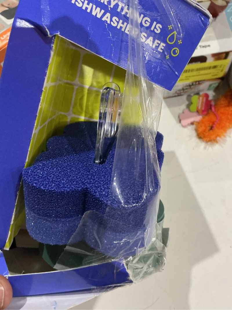 Condition photo showing Good Condition for brite by scotch-brite scrub & wipe with drain + dry stand, kitchen sponge for washing dishes, 1 scrub sponge