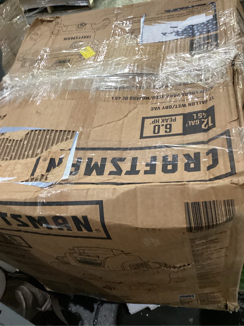 Condition photo showing Good Condition for craftsman cmxevbe17594 12 gallon 6.0 peak hp wet dry vac, portable shop vacuum wet and dry with filter, dust bag, hose and attachments for home projects & renovations 12 gallon 6.0 peak hp w/filter, dust bag, hose
