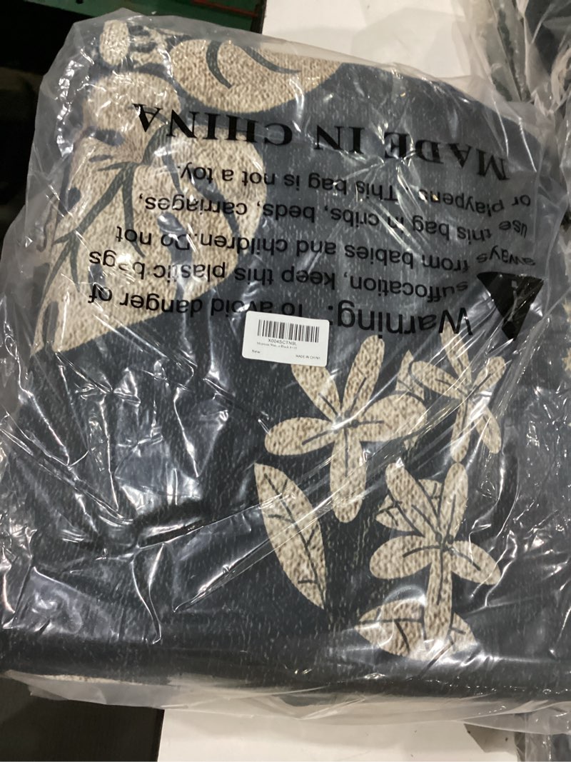 Condition photo showing Good Condition for moynesa vintage black living room rug, 8x10 washable area rugs for dining room under kitchen table, bedroom, oriental low pile stain resistant non slip boho large carpet (8x10 black) 8' x 10' (rectangular) black