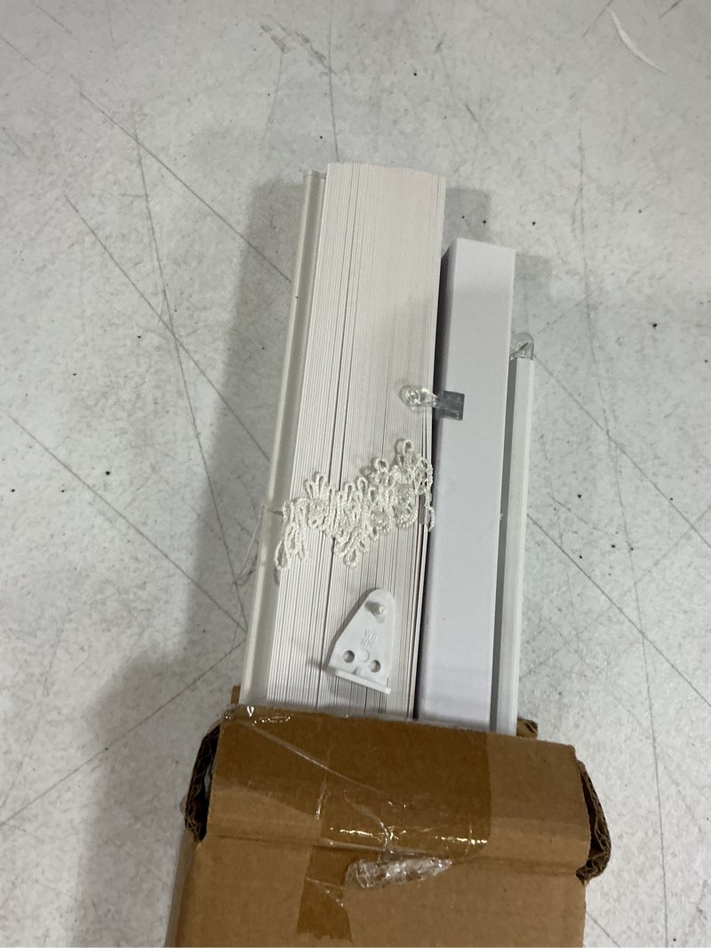Condition photo showing Good Condition for no tools no drill cordless mini blinds, 1" l-shaped slats light filtering shades, horizontal vinyl blinds for indoor windows, white,30.5" wx 48" h 30.5"wx 48"h