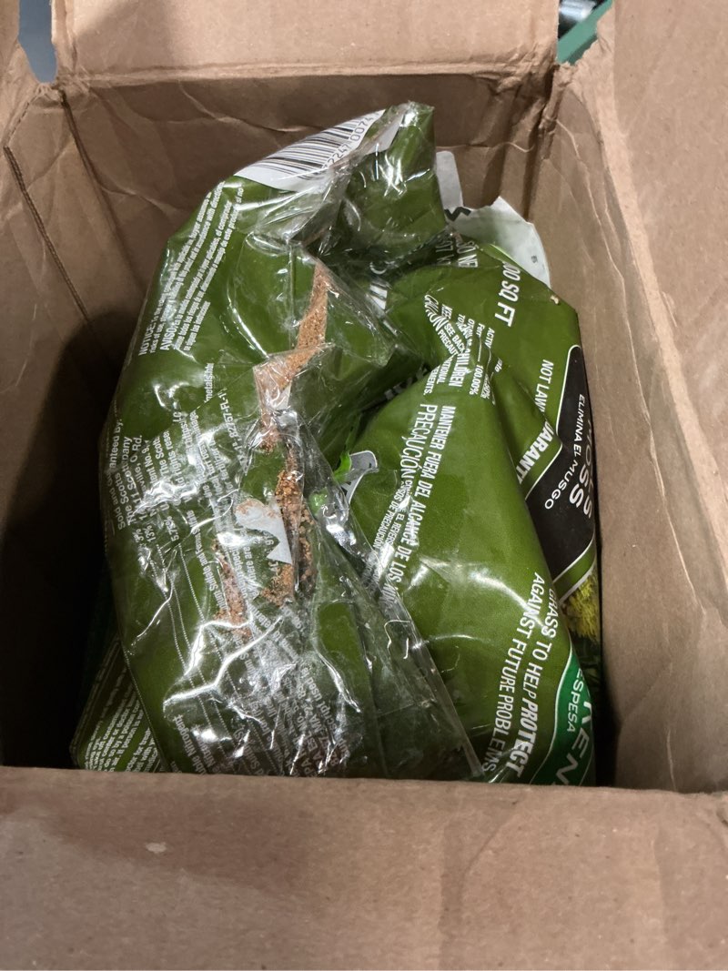 Condition photo showing Good Condition for scotts turf builder triple action for moss control - moss killer and lawn fertilizer, lawn care, covers up to 4,000 sq. ft., 20 lb.