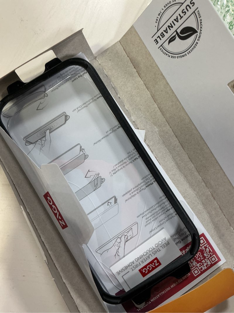 Condition photo showing As Is for zagg glass elite screen protector for iphone 16 pro - 5x stronger, reinforced edges, ultra-strong tempered glass, scratch resistant, anti-smudge, easy installation, invisibleshield, eco-friendly iphone 16 pro glass elite