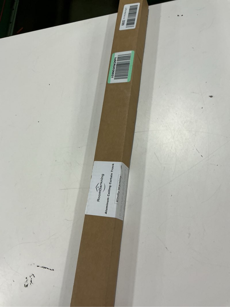 Condition photo showing New/Like New for Ceiling Curtain Track, Ceiling Wall Mount Room Divider Curtain Track Rods Heavy Duty Ceiling Track Curtain Rail, RV Ceiling Track for Curtains with Rollers Hooks Clips for 3-6ft, White White 6 FT