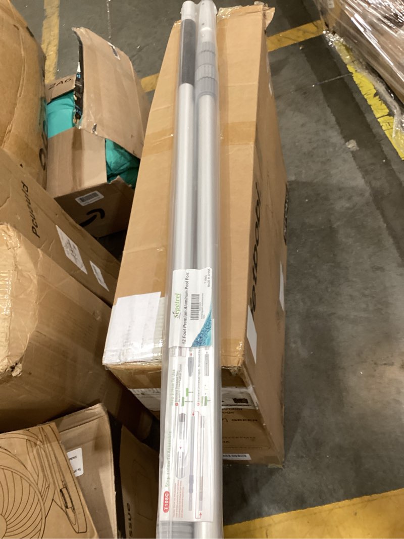Condition photo showing Good Condition for sepetrel pool pole-upgraded professional 12 foot telescoping swimming pool pole with threaded tips,adjustable telescopic poles,for skimmer net,brush,vacuum head 12 feet
