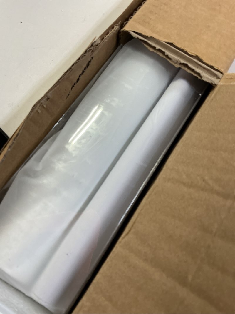 Condition photo showing Good Condition for cordless roller shades blackout blinds for windows room darkening rolled up shades with spring system, uv protection window shades door blinds for home and office (53" w x 72" h, white) 53"w x 72"h white