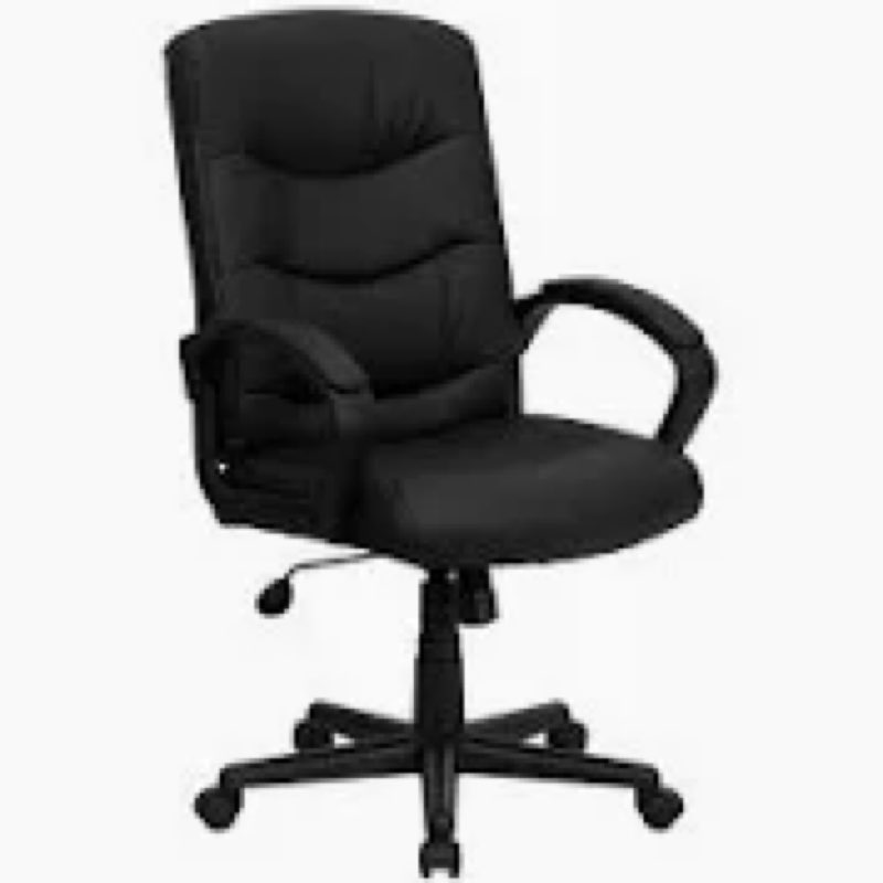 Amazon Basics Classic Puresoft PU Padded Mid-Back Height Adjustable Office Computer Desk Chair with 