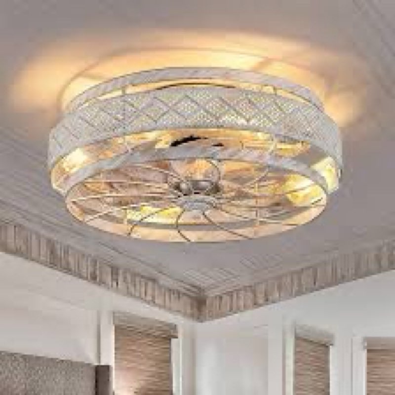 SIMILAR Vivlite caged fan for bathroom antique white