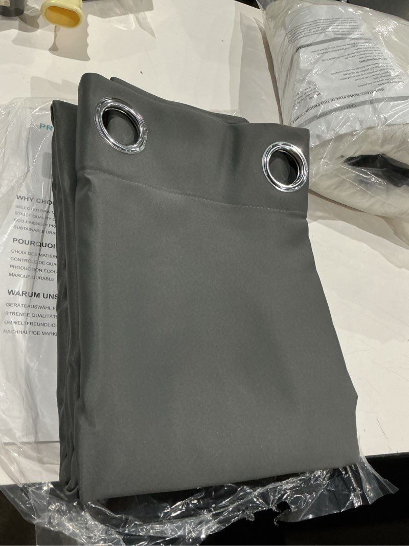 Condition photo showing Good Condition for sun zero nordic theater grade extreme 100% blackout grommet curtain single panel, silver gray