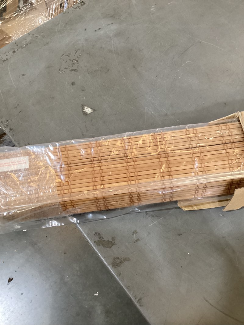 Condition photo showing Good Condition for lazblinds no tools no drill cordless bamboo roman shades, light filtering window treatment, roll up bamboo blinds for windows 34.5'' w x 48'' h, ceylon light russet light filtering-ceylon light russet 34.5" w × 48" h