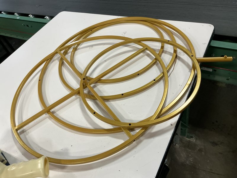 Condition photo showing As Is for Metal Hoops Pillar Backdrop Stand