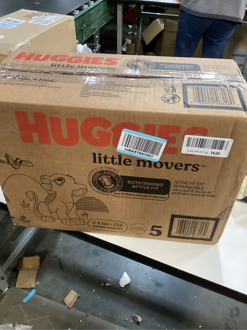 Condition photo showing New/Like New for Huggies Little Movers Diapers - Size 5 - 132ct