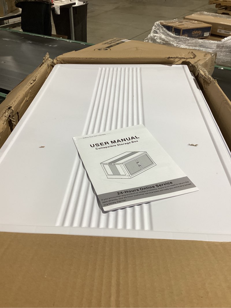 Condition photo showing Good Condition for SAILUN 145Gal/580Qt Stackable Storage Bins Folding Collapsible Storage Bins with Lid, Closet Organizers and Storage, Grey 26" W x 17" D x 71" H 116QT-5Pack Grey