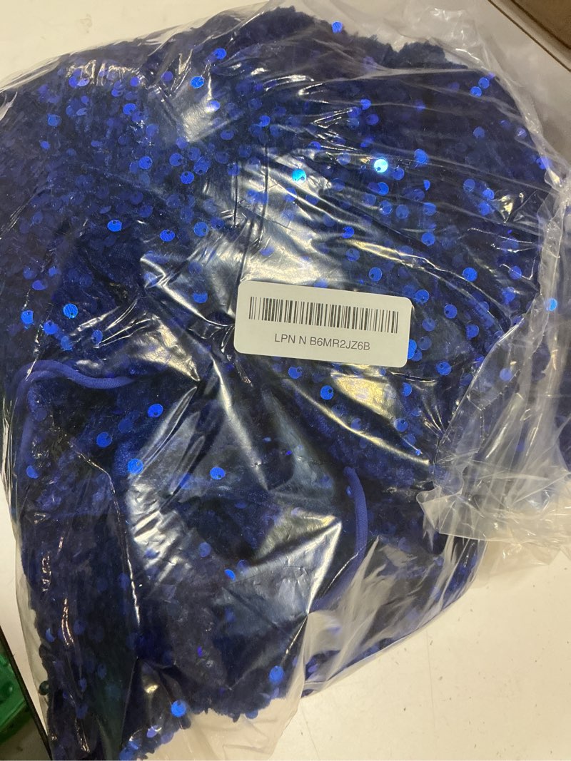 Condition photo showing Good Condition for sequin evening dresses for women formal sexy long prom party gowns mermaid sparkly v-neck homecoming dress 8 royal blue