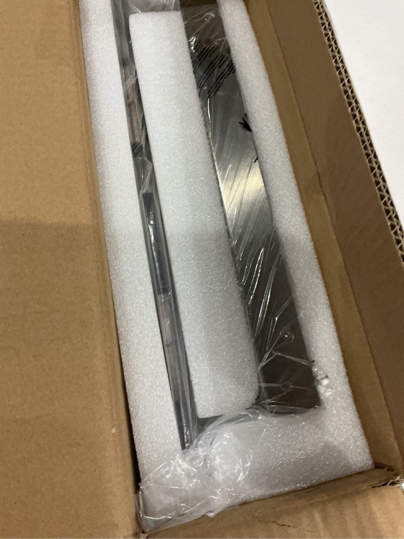 Condition photo showing As Is for led bathroom vanity light: 16 inch brushed nickel acrylic modern lighting fixtures - 2-lights contemporary smoke design wall lights fixture over mirror 3000k brushed nickel 2 light