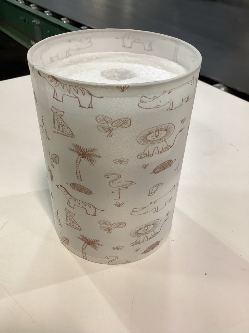 Condition photo showing As Is for Kigai Brown Safari Animals Bedside Table Lamp for Bedroom with USB Ports Small Nightstand Lamp LED Reading Desk Light with Fabric Shade for Nursery, Living Room, Home, Office