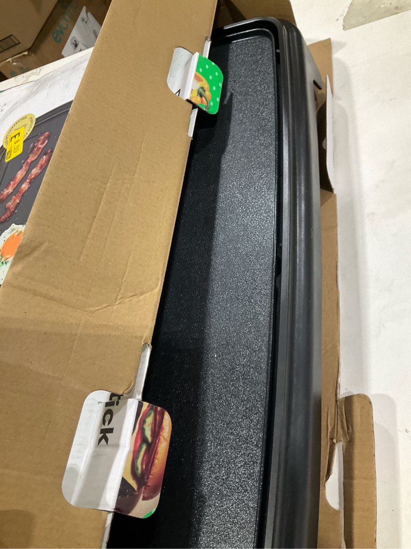 Condition photo showing Good Condition for chefman xl electric griddle with removable temperature control, immersible flat top grill, burger, eggs, pancake griddle, nonstick extra large cooking surface, slide out drip tray, 10 x 20 inch 10" x 20"