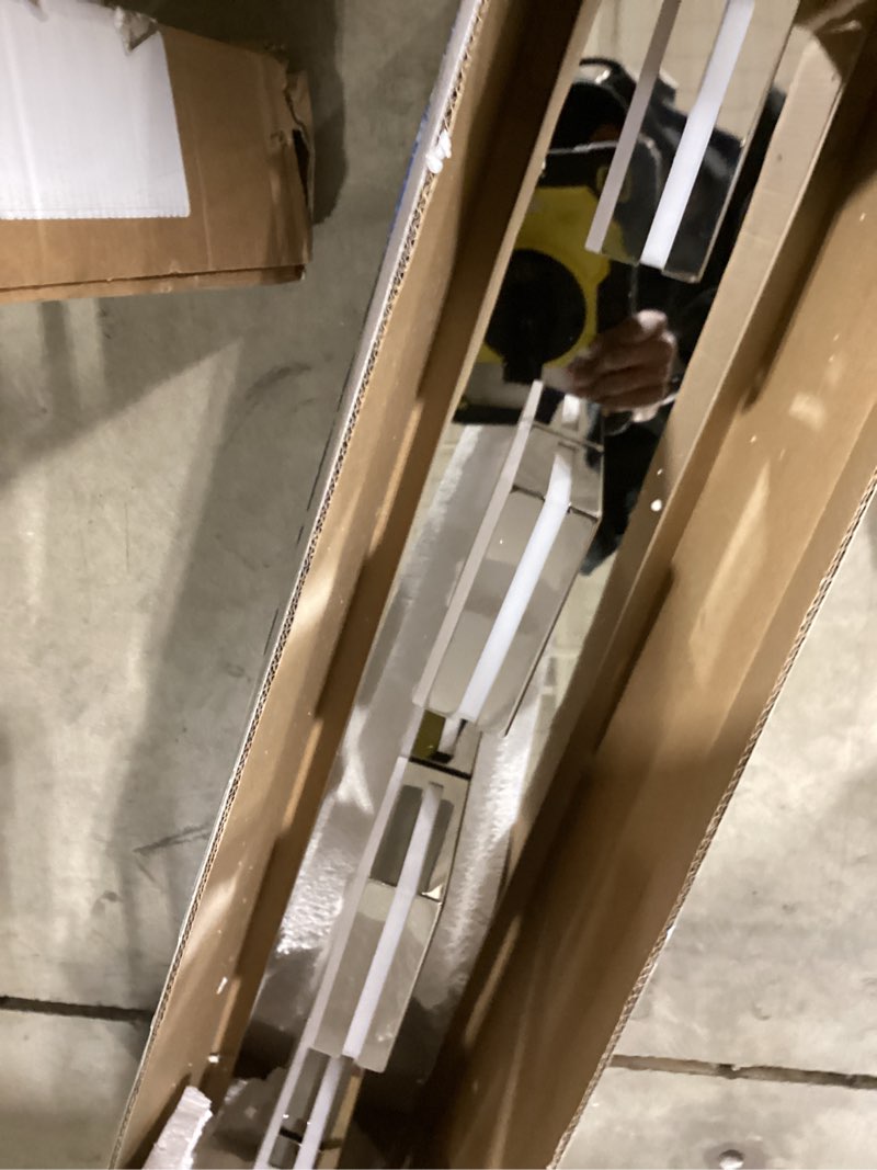 Condition photo showing Good Condition for Modern LED Bathroom Lights Fixtures(4-Light),Stainless Steel Chrome Acrylic Wall Lighting,Vanity Lights for Bathroom Over Mirror(6000k 27in) 27.17 in Chrome